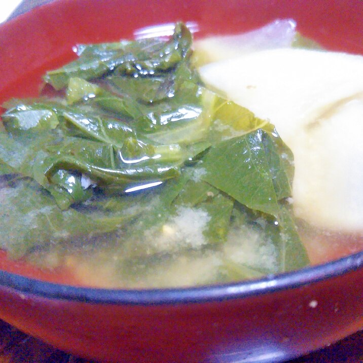 大根&ロメインレタスの味噌汁